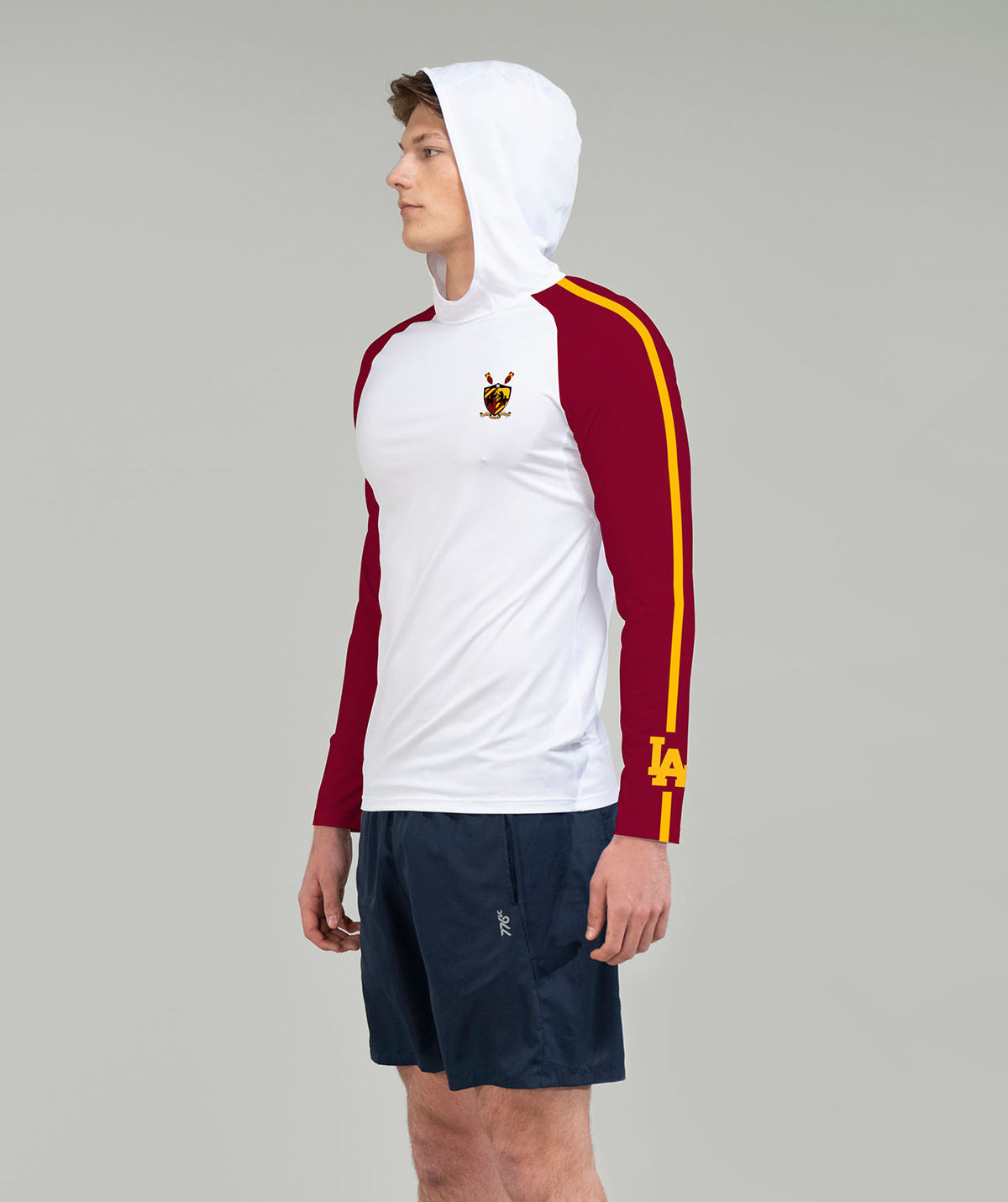 Men's Loyola Academy Sun Hoodie LS - White/Maroon