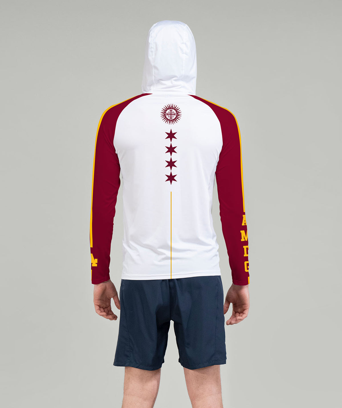 Men's Loyola Academy Sun Hoodie LS - White/Maroon