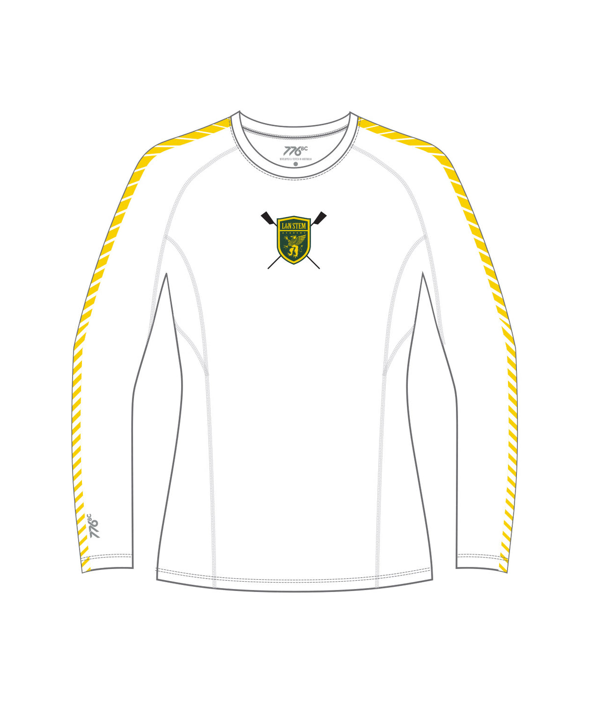 Women's L&N Stem Academy Base Layer LS - White/Green/Yellow