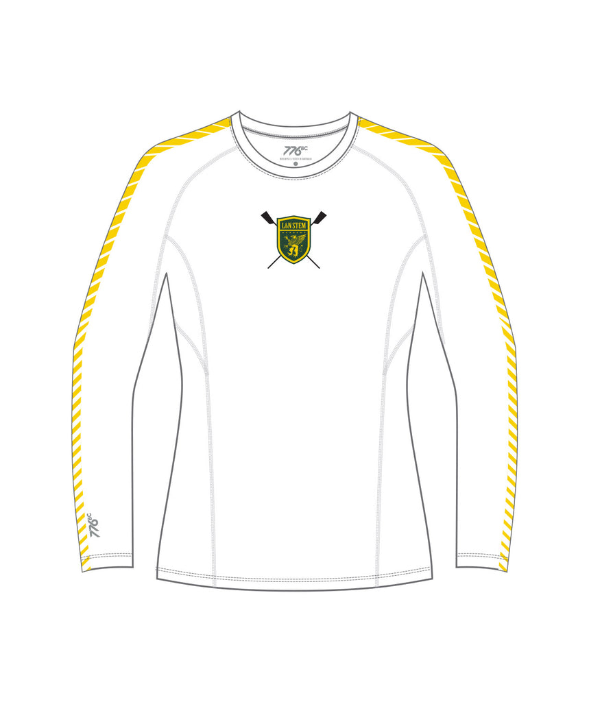 Women's L&N Stem Academy Base Layer LS - White/Green/Yellow