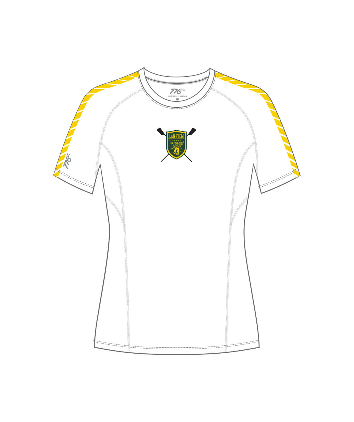 Women's L&N Stem Academy Base Layer SS - White/Green/Yellow