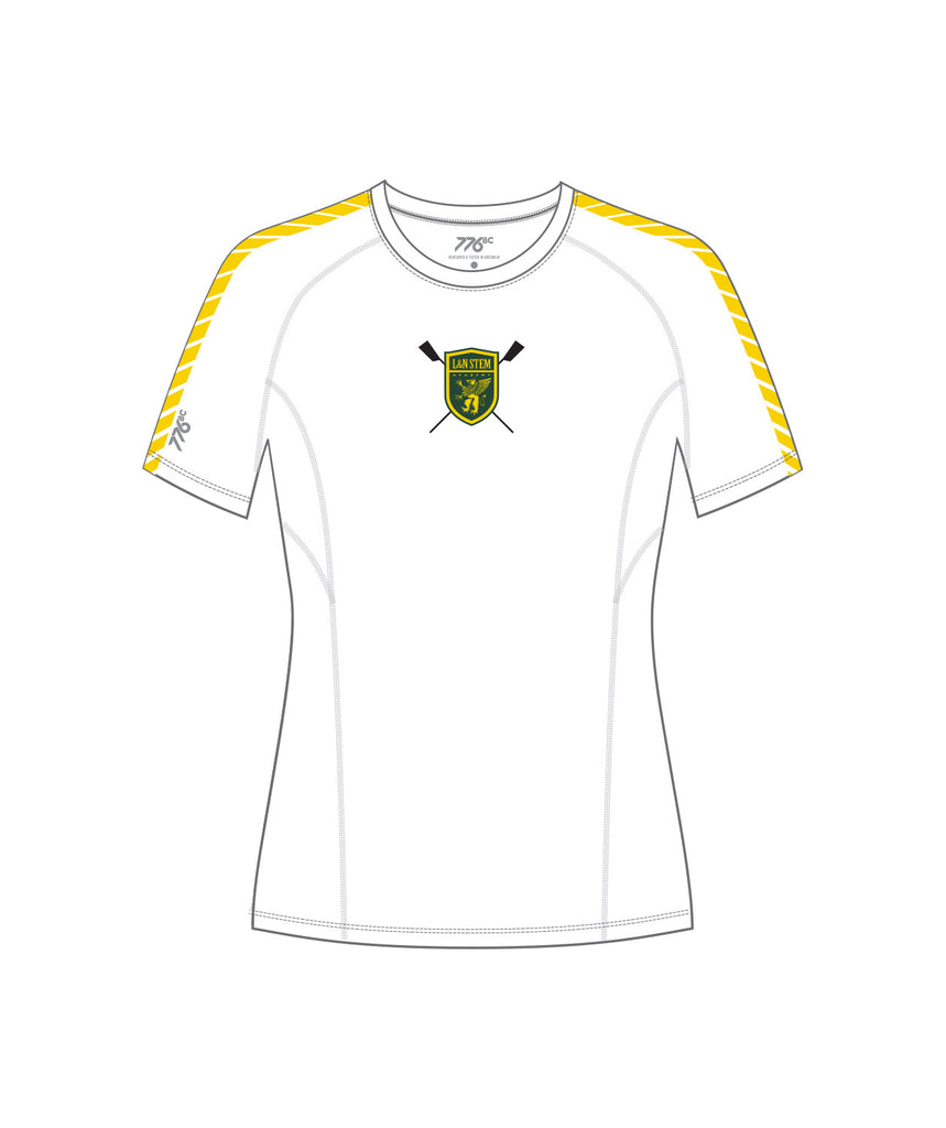 Women's L&N Stem Academy Base Layer SS - White/Green/Yellow