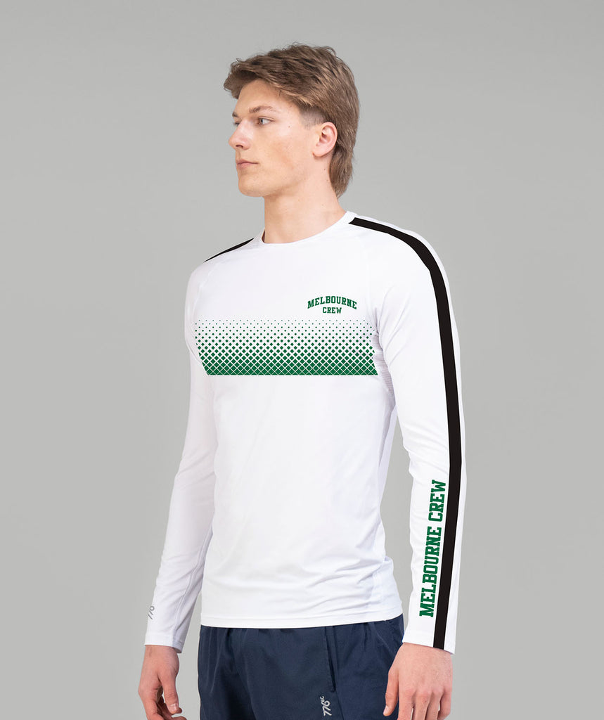 Men's Melbourne Crew Base Layer LS - Green/White