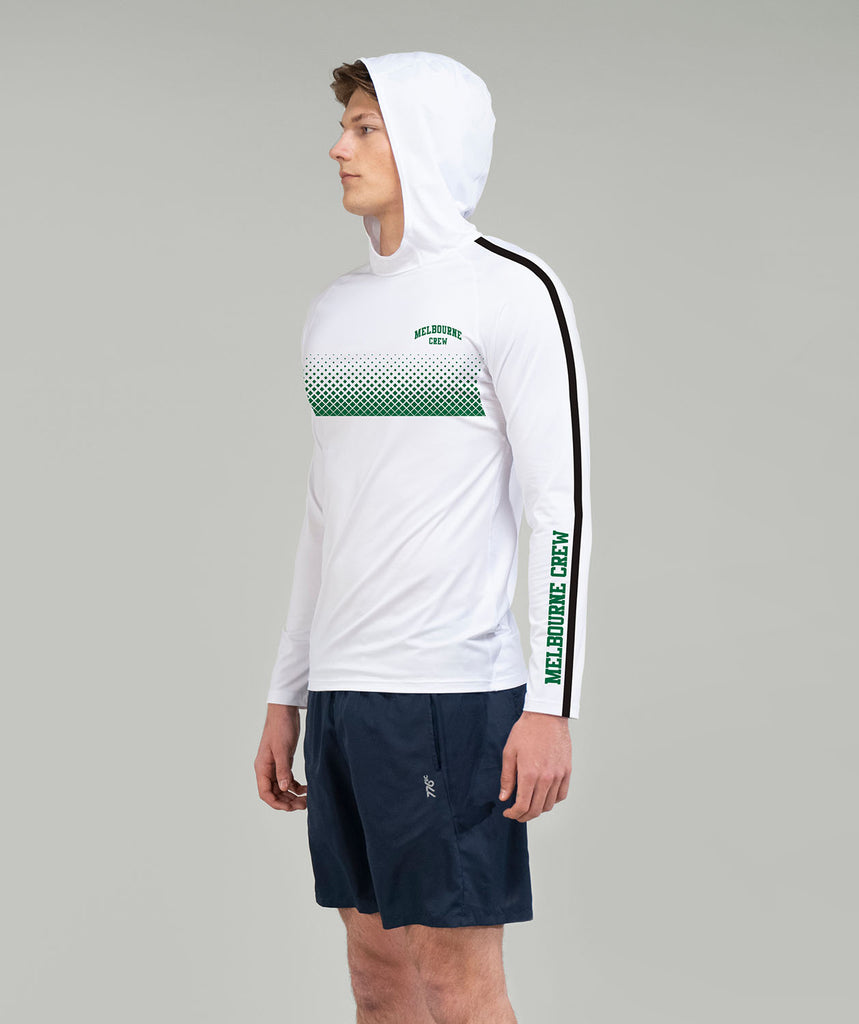 Men's Melbourne Crew Summer Hoodie LS - Green/White