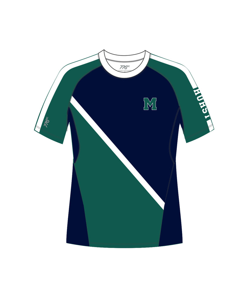Men's Mercyhurst University Base Layer SS - Green/Navy