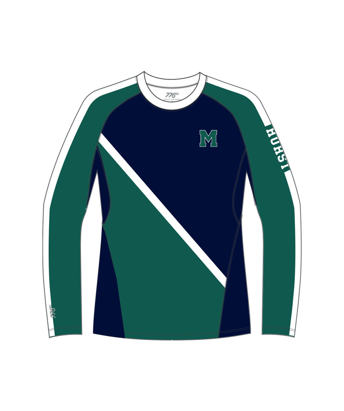 Men's Mercyhurst University Base Layer LS - Green/Navy