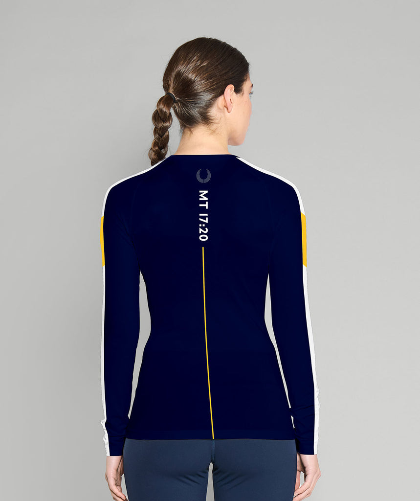 Women's Merion Mercy Rowing Winter Base Layer LS - Navy/Yellow