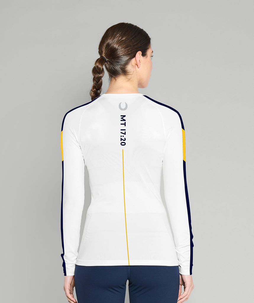 Women's Merion Mercy Rowing Winter Base Layer LS - White/Yellow