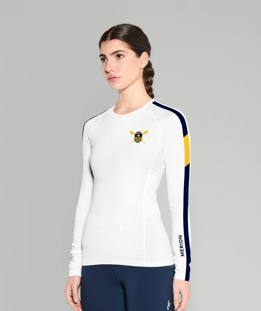 Women's Merion Mercy Rowing Winter Base Layer LS - White/Yellow