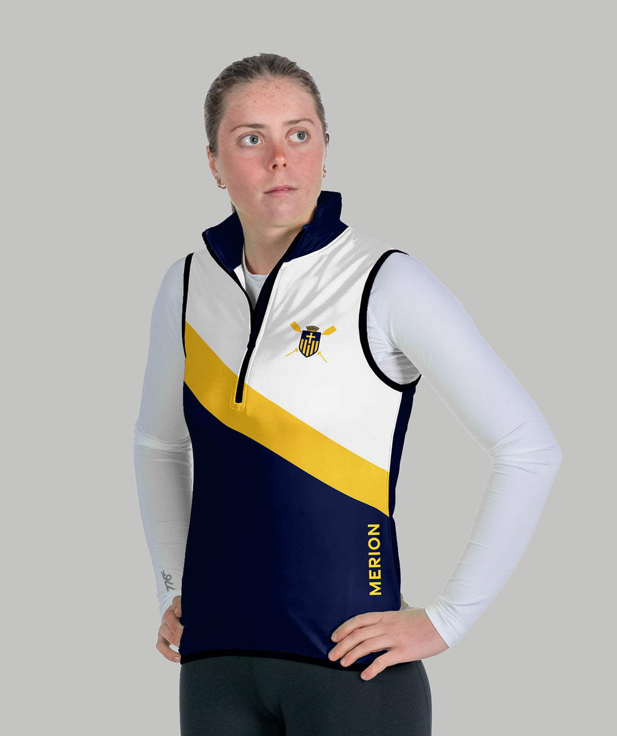 Women's Merion Mercy Rowing Stratus Vest - Navy/Yellow