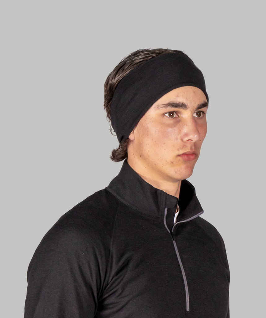 Unisex Wreath Pro-Merino Headband - Black