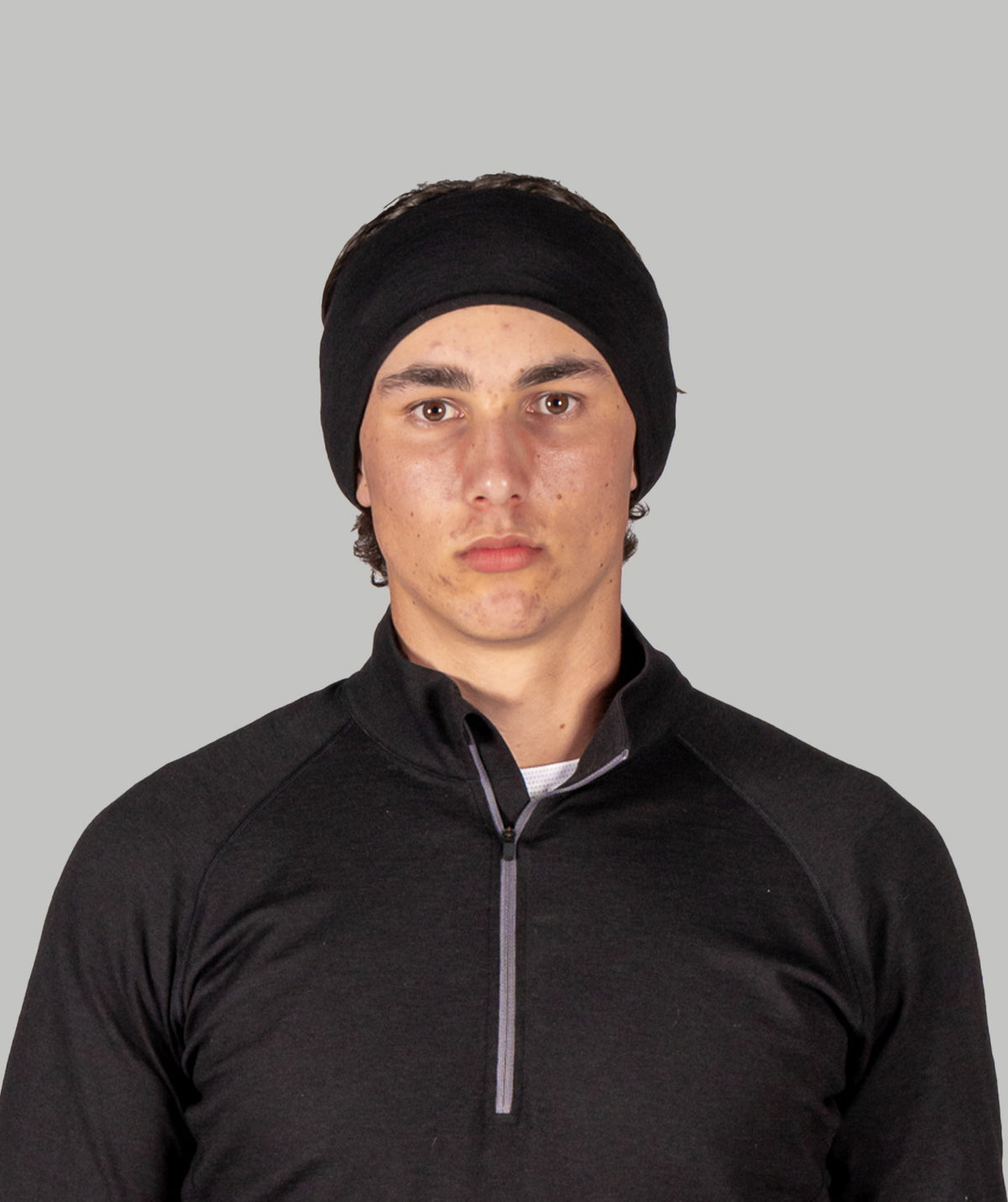 Unisex Wreath Pro-Merino Headband - Black