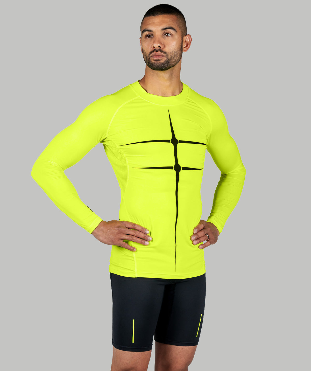 Men's Motion 2.0 LS Base Layer - Neon Yellow/Black