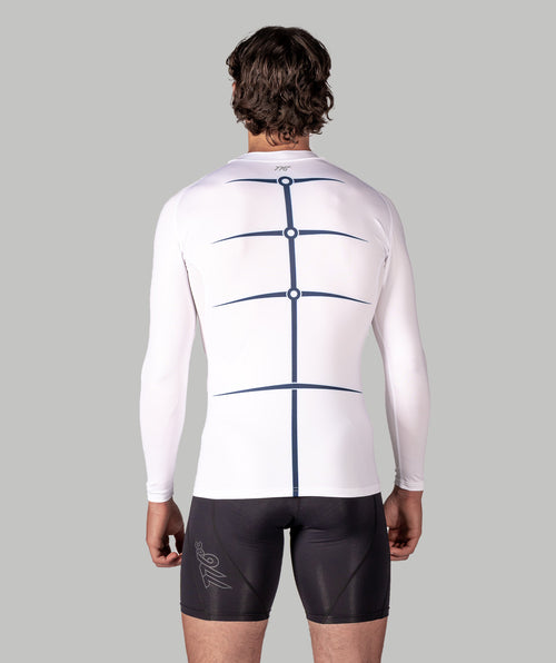 Men's Motion Pro LS Base Layer - White/Navy