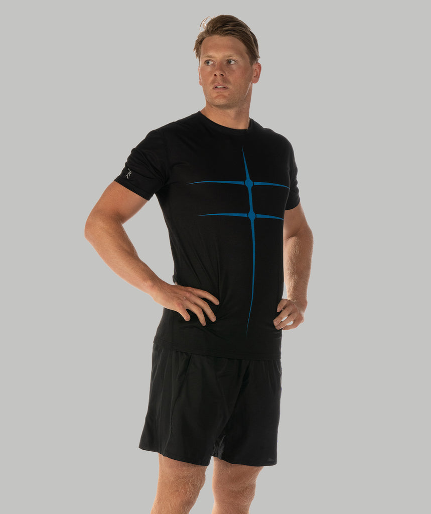 Men's Motion Pro Performance 2.0 T-Shirt - Black/Neon Blue