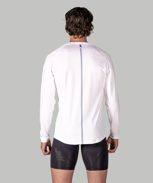 Men's Motion LS Training Base Layer - White/Navy