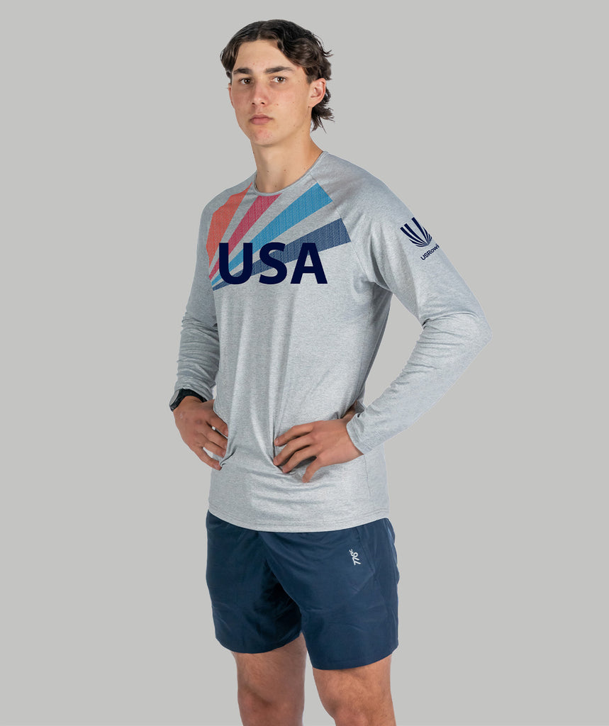 Men's 776BC x USRowing LS Active T-Shirt 02 - Gray