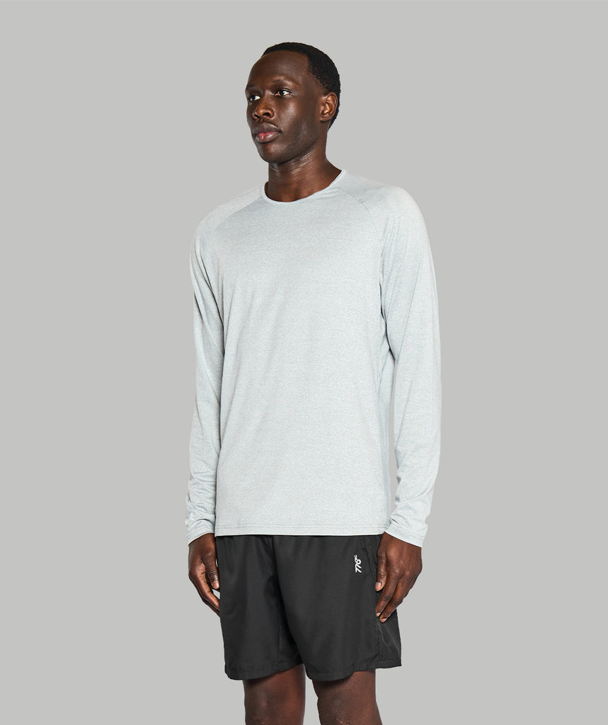 Men's Wreath Active LS T-Shirt - Gray