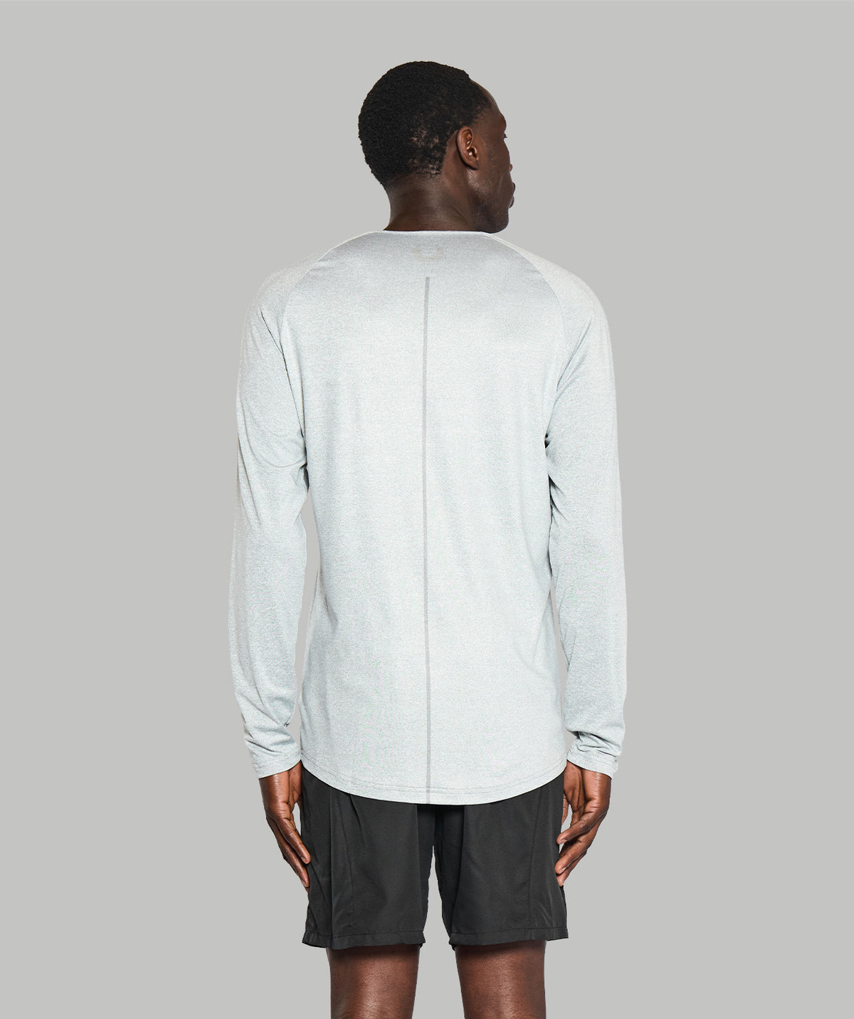Men's Wreath Active LS T-Shirt - Gray Logo