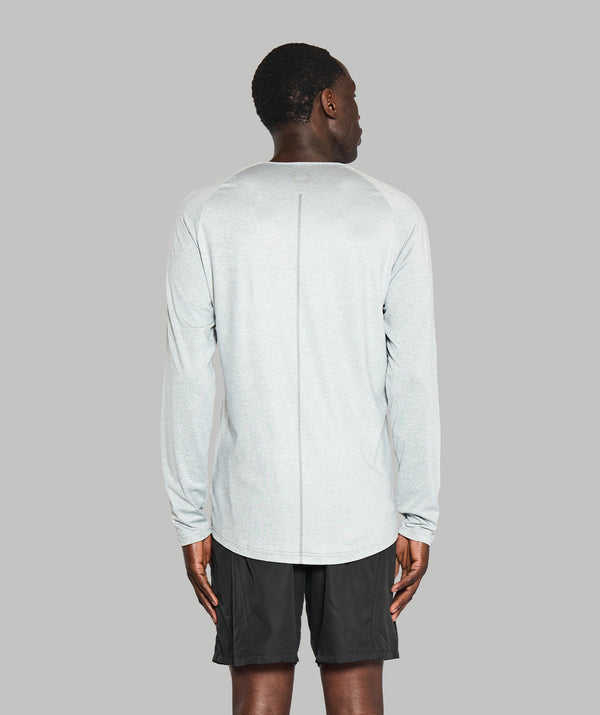 Men's Wreath Active LS T-Shirt - Gray Logo