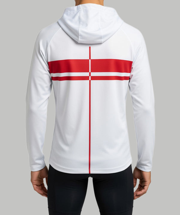 Men's San Diego Rowing Club Masters Aero Sun Hoodie LS - Black/White/Red