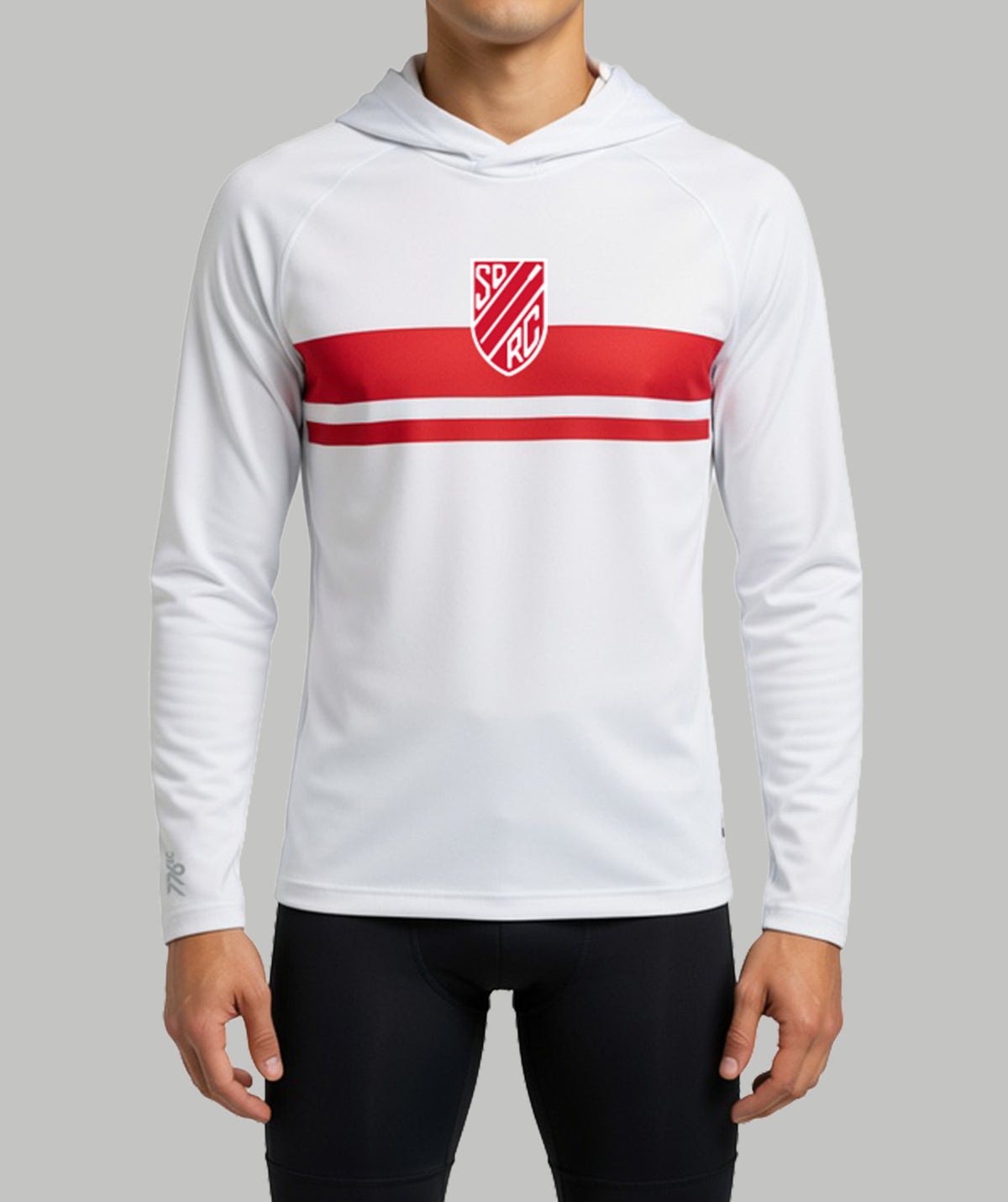 Men's San Diego Rowing Club Masters Aero Sun Hoodie LS - Black/White/Red