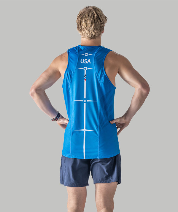 Men's 776BC x USRowing Motion Pro Performance Tank 02 - Blue