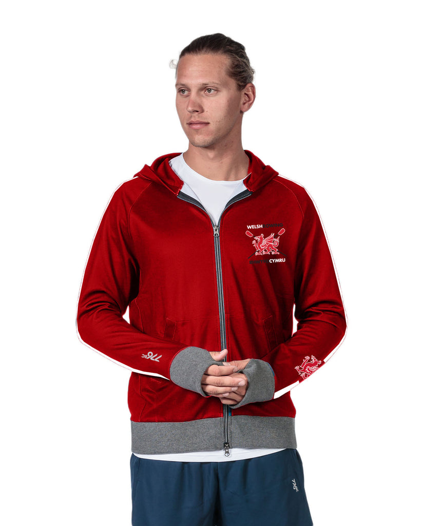 Men's Welsh Rowing Full Zip Fleece Hoodie - Red/White