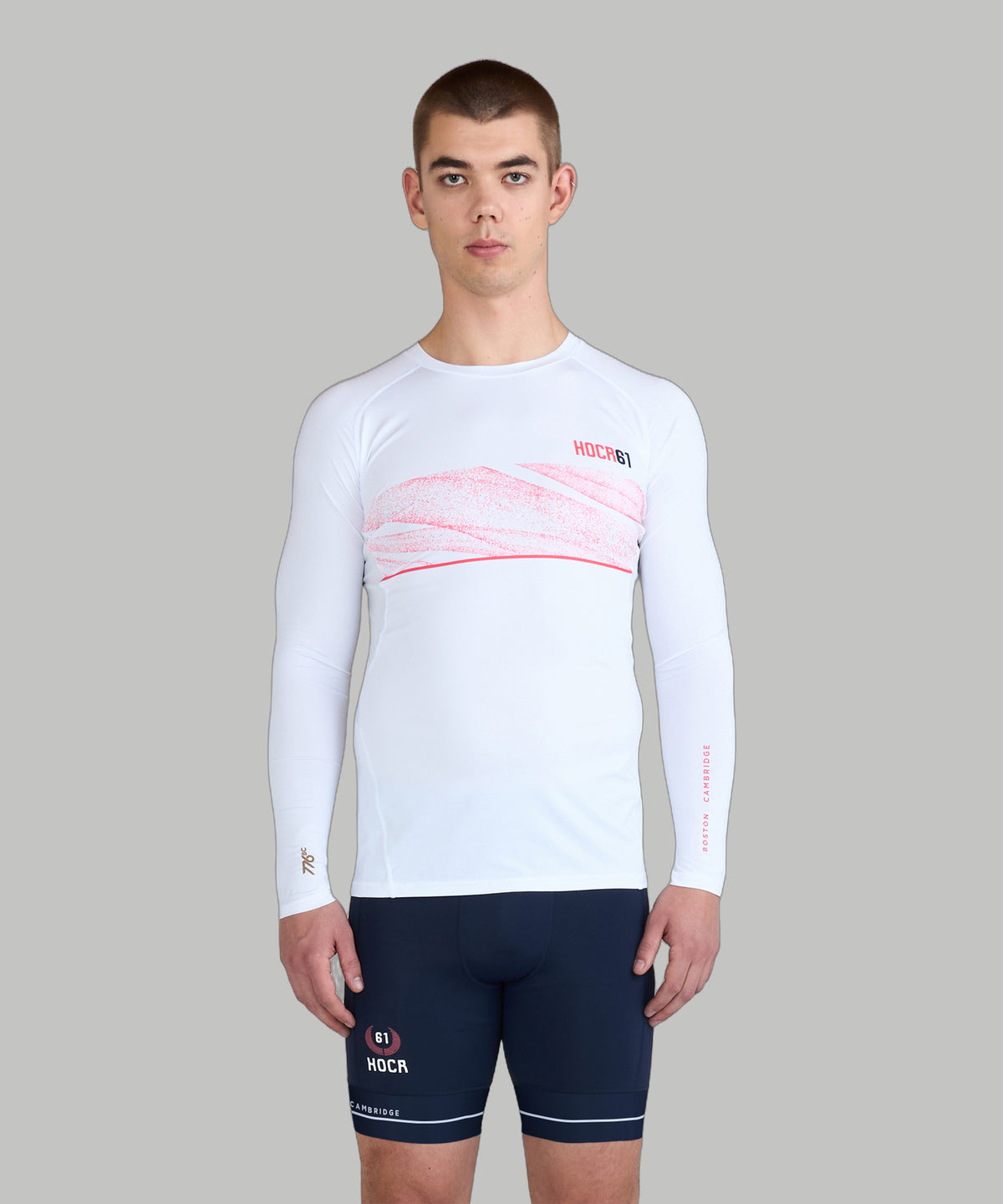 Men's 776BC X HOCR 61 Base Layer LS - White/Crimson