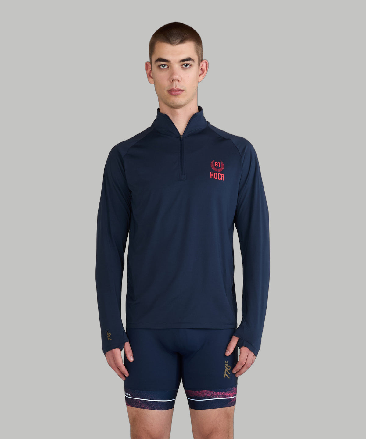 Men's 776BC X HOCR 61 Pro Tour 1/4 Zip LS - Dark Navy/Crimson