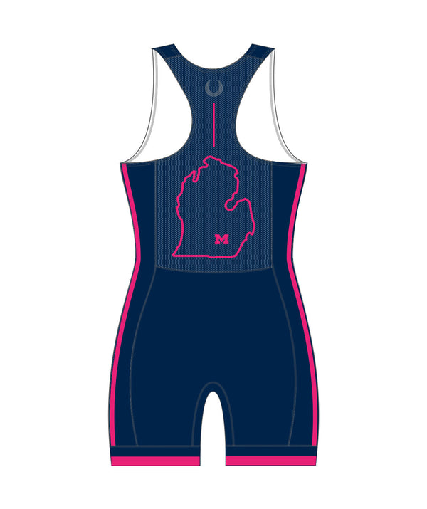 Women's University Of Michigan Pro Unisuit - Navy/Pink