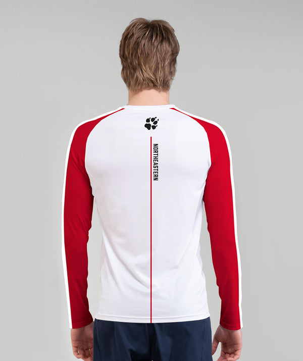 Men's Northeastern University Winter Base Layer LS - White/Red