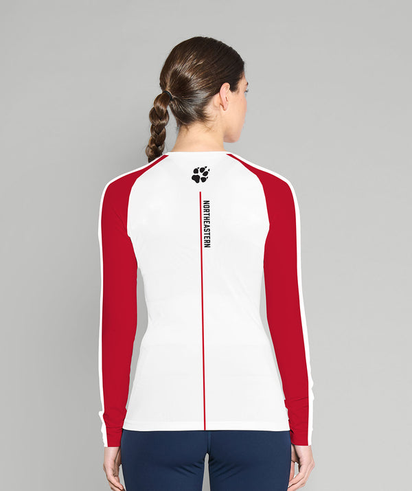 Women's Northeastern University Winter Base Layer LS - White/Red