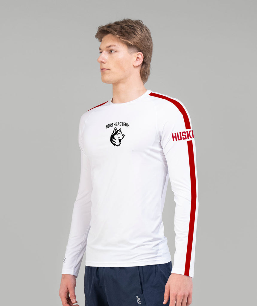 Men's Northeastern University Base Layer LS - White/Red