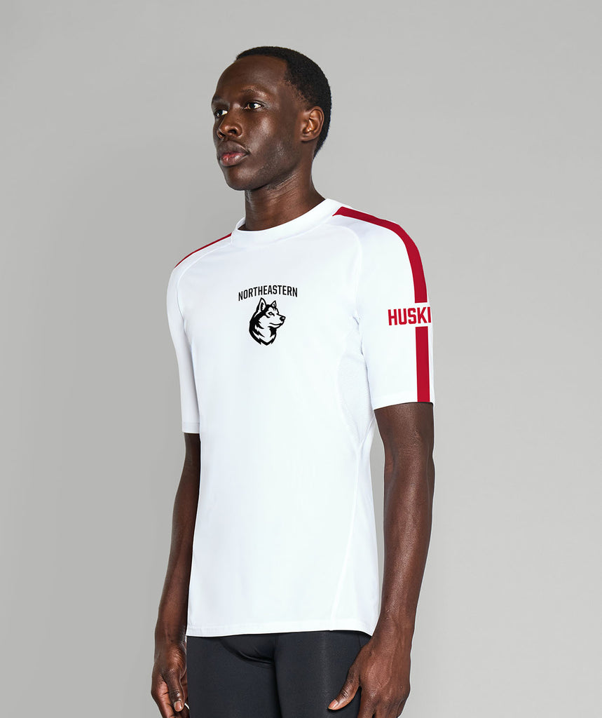 Men's Northeastern University Base Layer SS - White/Red
