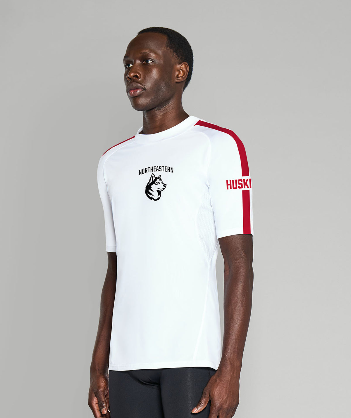 Men's Northeastern University Base Layer SS - White/Red