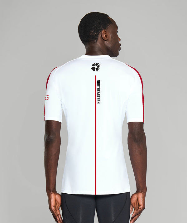 Men's Northeastern University Base Layer SS - White/Red
