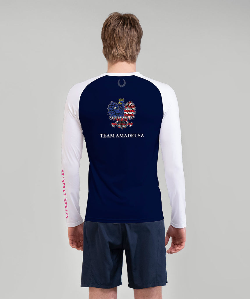 Men's Oak Neck Rowing Base Layer LS - White/Navy