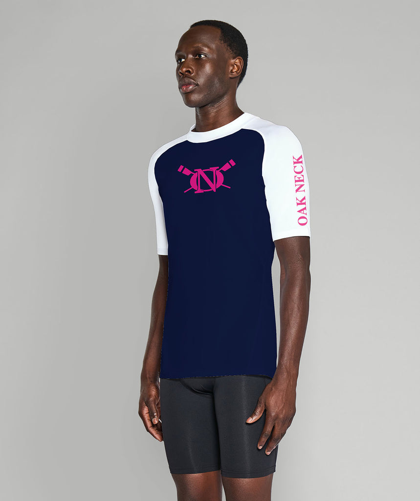 Men's Oak Neck Rowing Base Layer SS - White/Navy