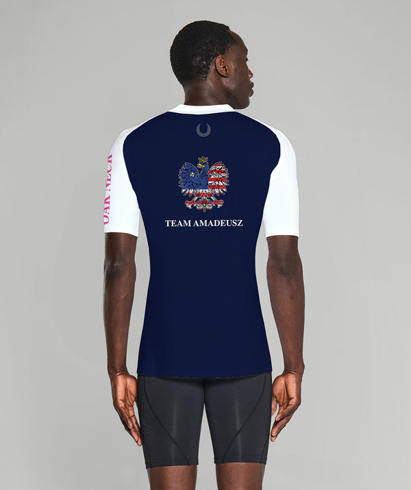 Men's Oak Neck Rowing Base Layer SS - White/Navy