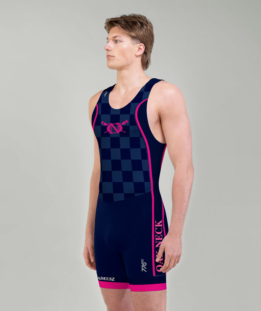 Men's Oak Neck Rowing Practice Pro Unisuit - Navy/Pink