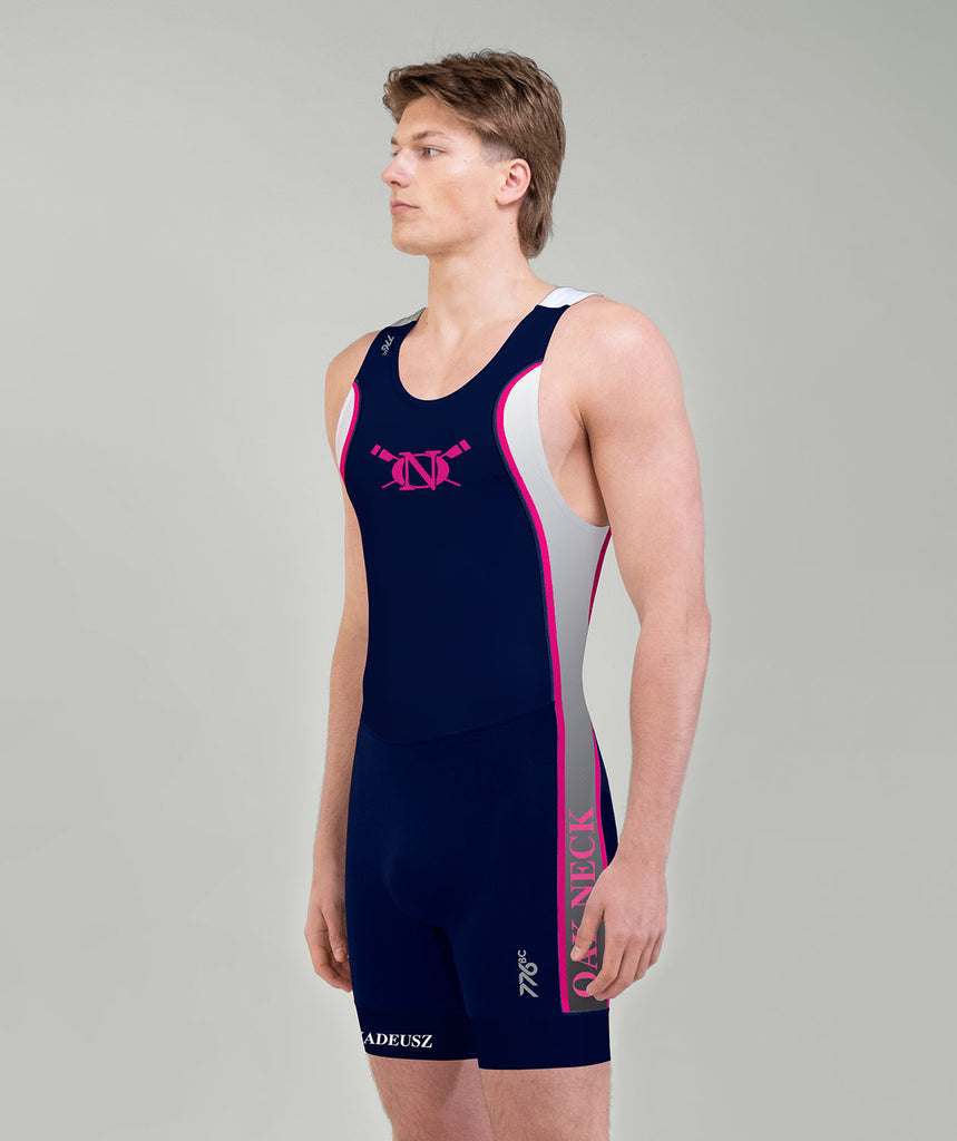 Men's Oak Neck Rowing Race Pro Unisuit - Navy/White/Pink