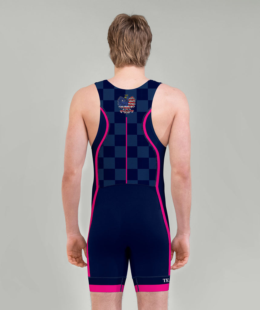 Men's Oak Neck Rowing Practice Pro Unisuit - Navy/Pink