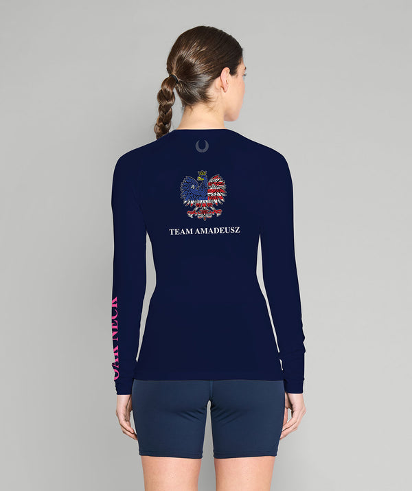 Women's Oak Neck Rowing Base Layer LS - Navy