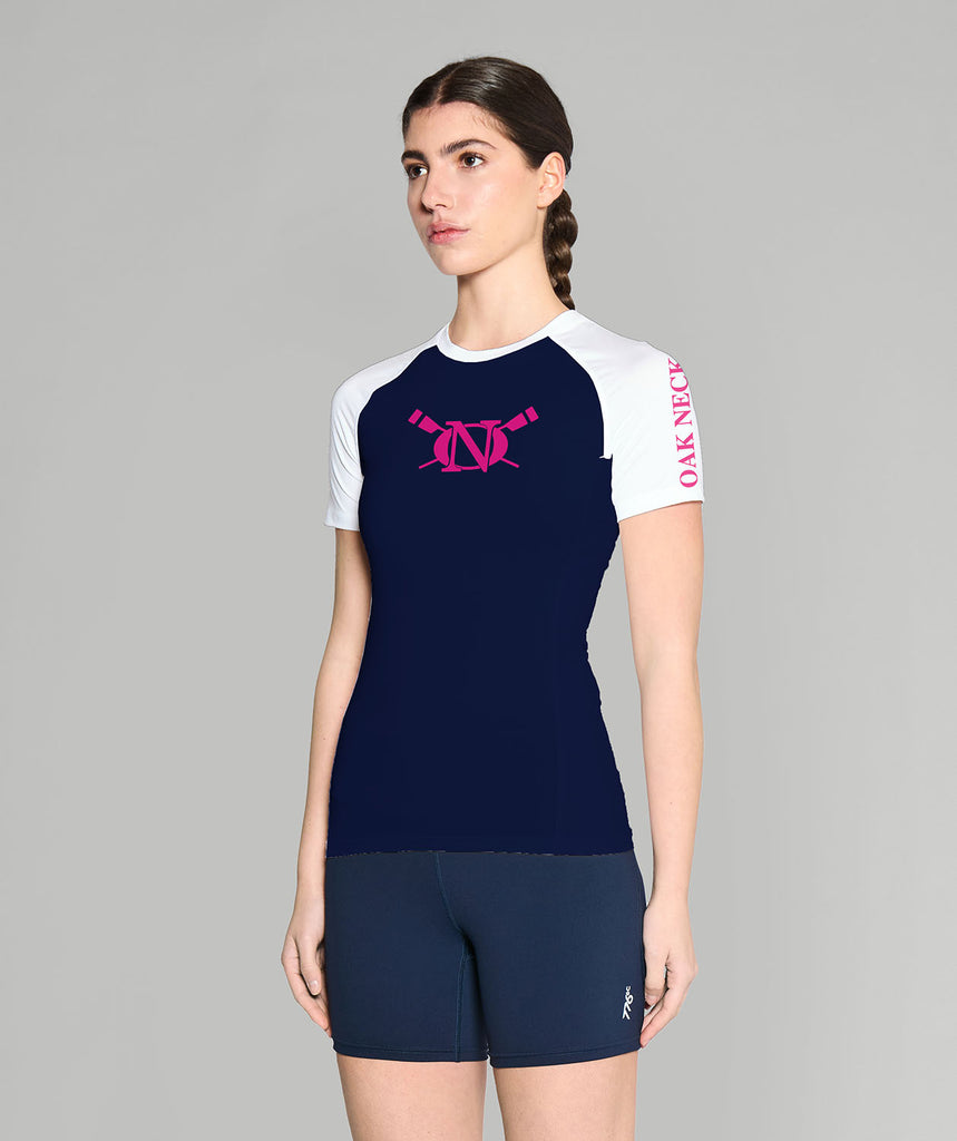 Women's Oak Neck Rowing Base Layer SS - White/Navy