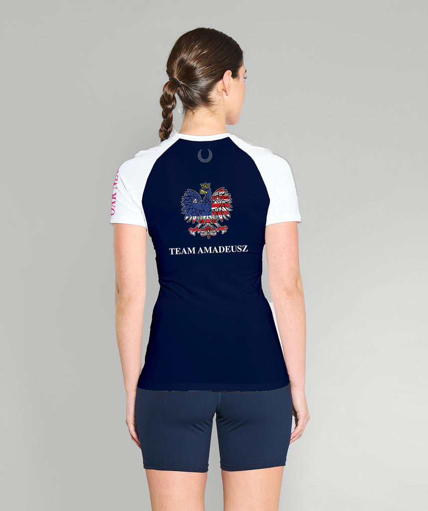 Women's Oak Neck Rowing Base Layer SS - White/Navy
