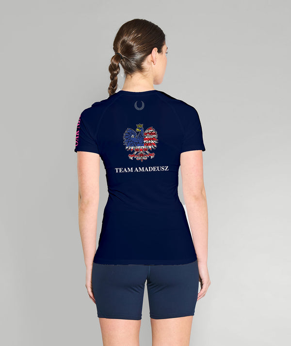 Women's Oak Neck Rowing Base Layer SS - Navy
