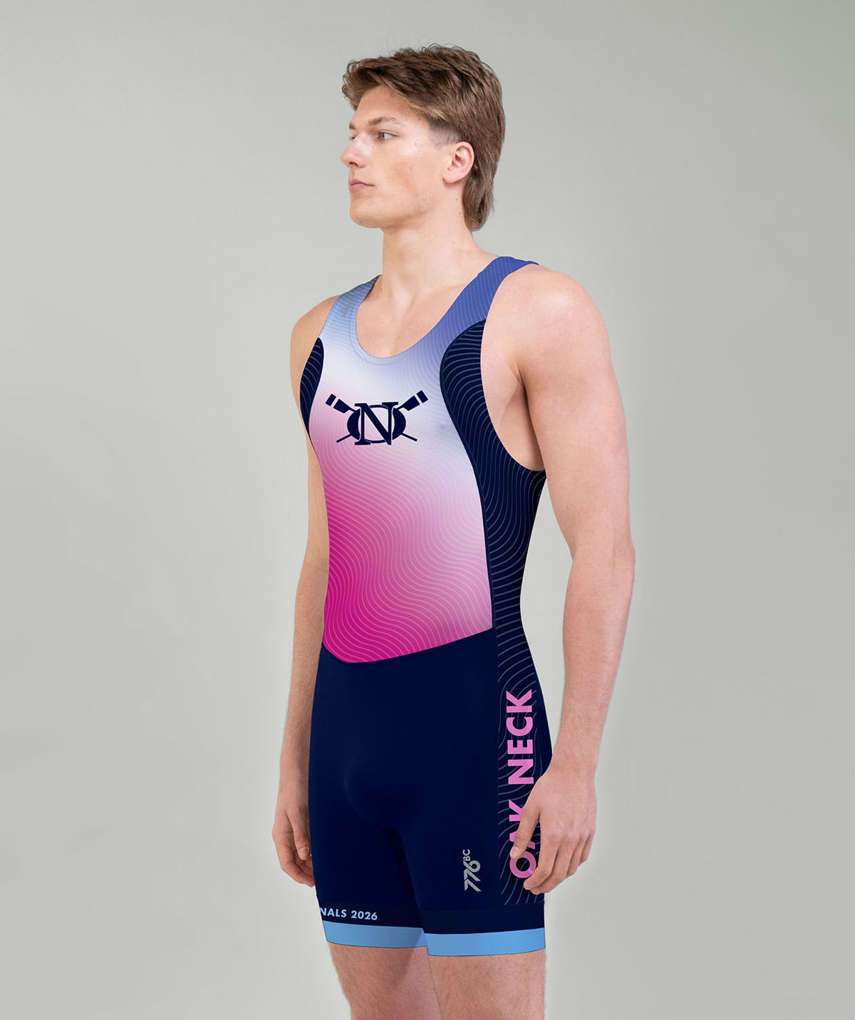 Men's Oak Neck Rowing Nationals Pro Unisuit - Navy/Pink