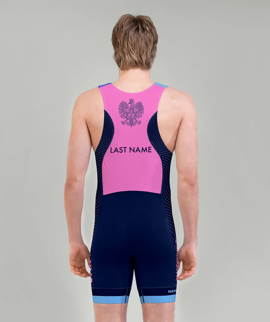 Men's Oak Neck Rowing Nationals Pro Unisuit - Navy/Pink