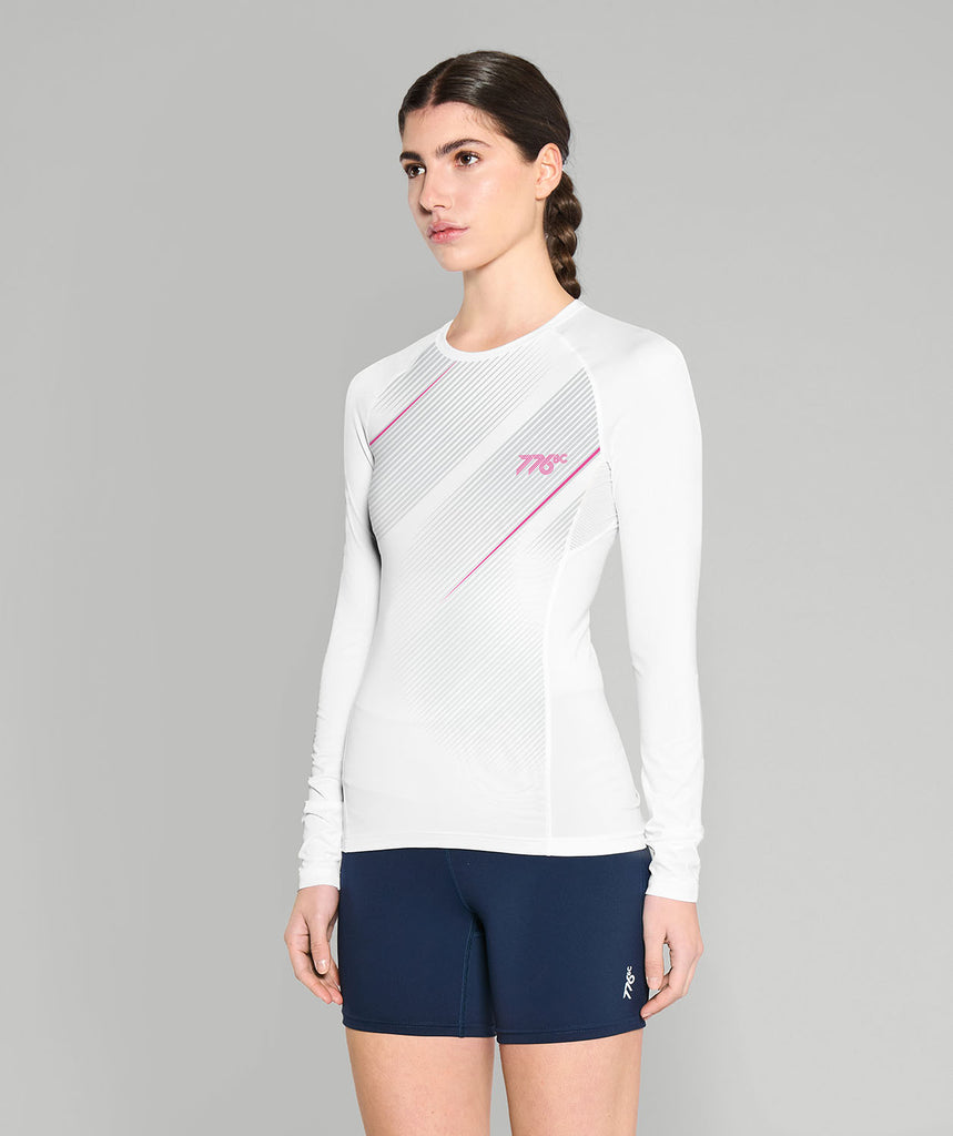 Women's 776BC Base Layer LS - White/Vivid Pink
